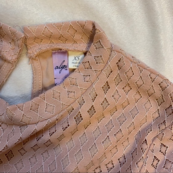 Light pink lace peplum blouse - Picture 3 of 3